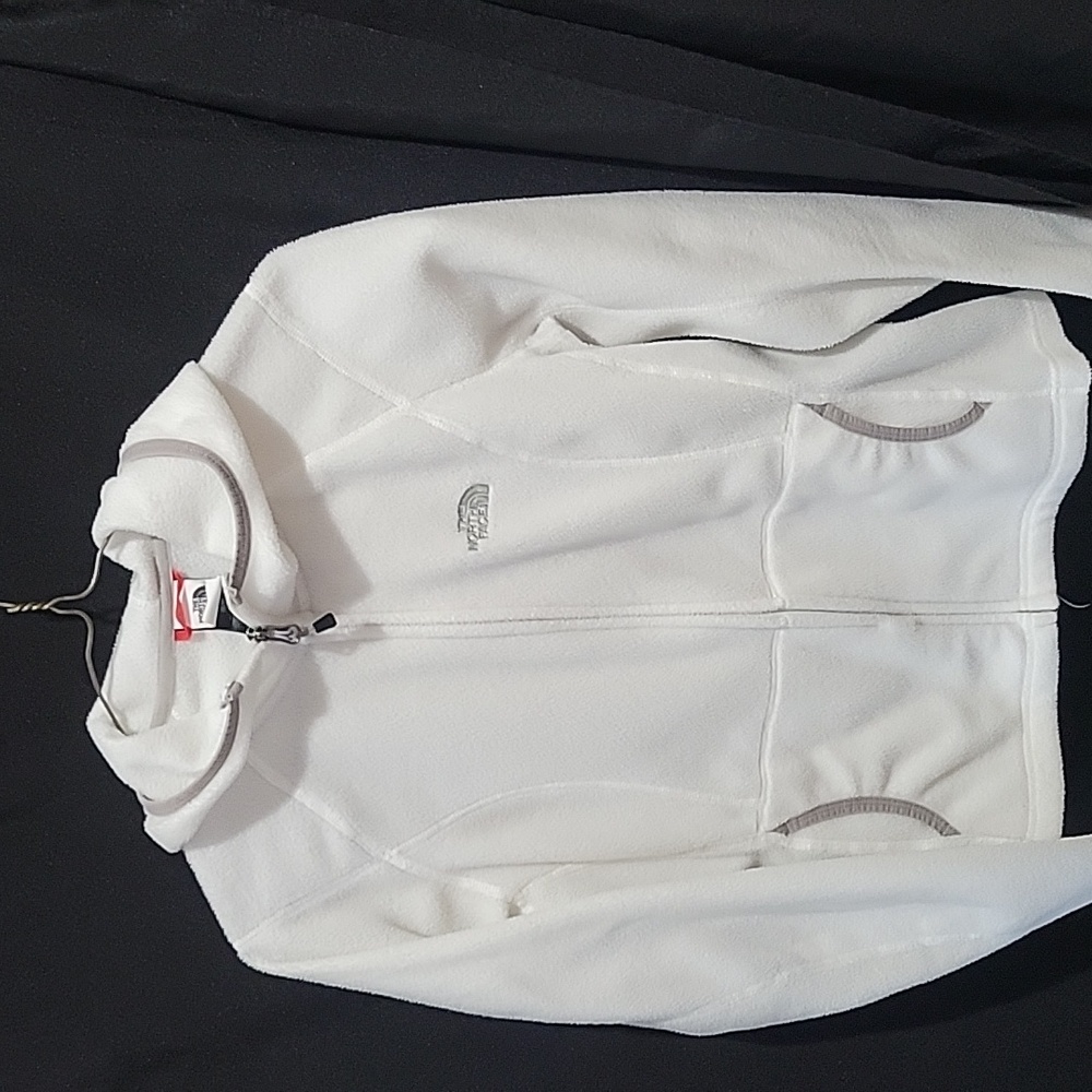 North Face White Fleece Full Zip Jacket